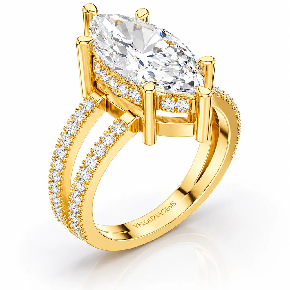 The Twin Halo Majesty Side Diamond Engagement Ring