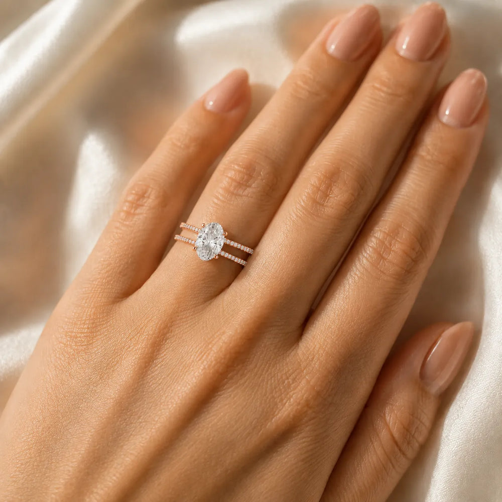 The Twin Halo Majesty Side Diamond Engagement Ring