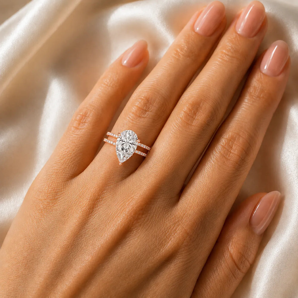 The Twin Halo Majesty Side Diamond Engagement Ring