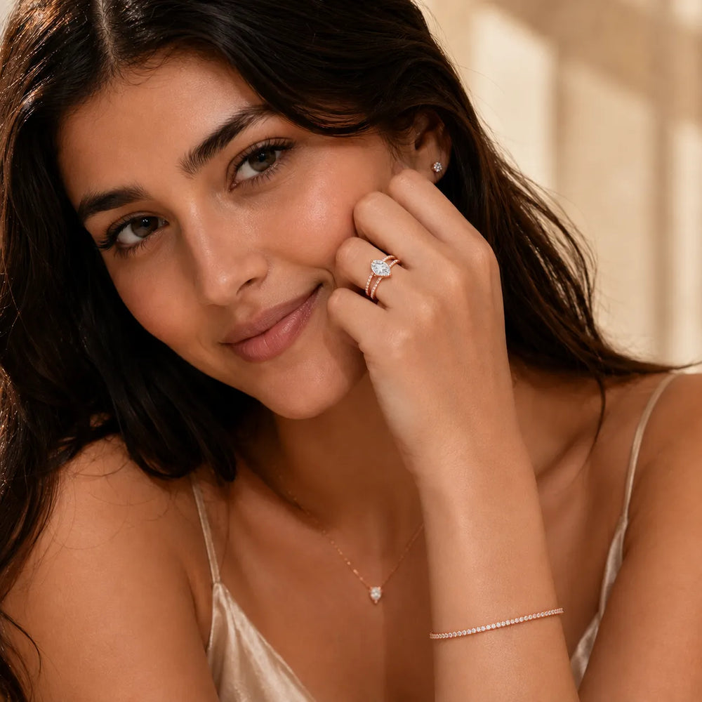 The Twin Halo Majesty Side Diamond Engagement Ring