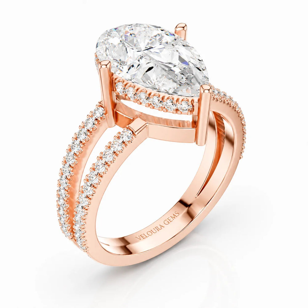 The Twin Halo Majesty Side Diamond Engagement Ring