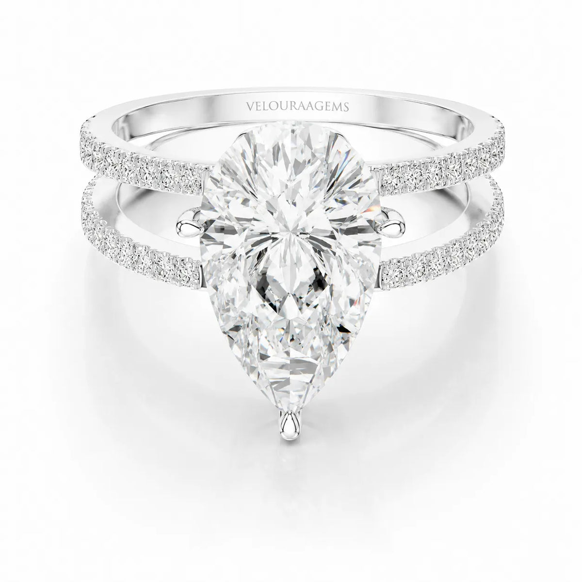 The Twin Halo Majesty Side Diamond Engagement Ring