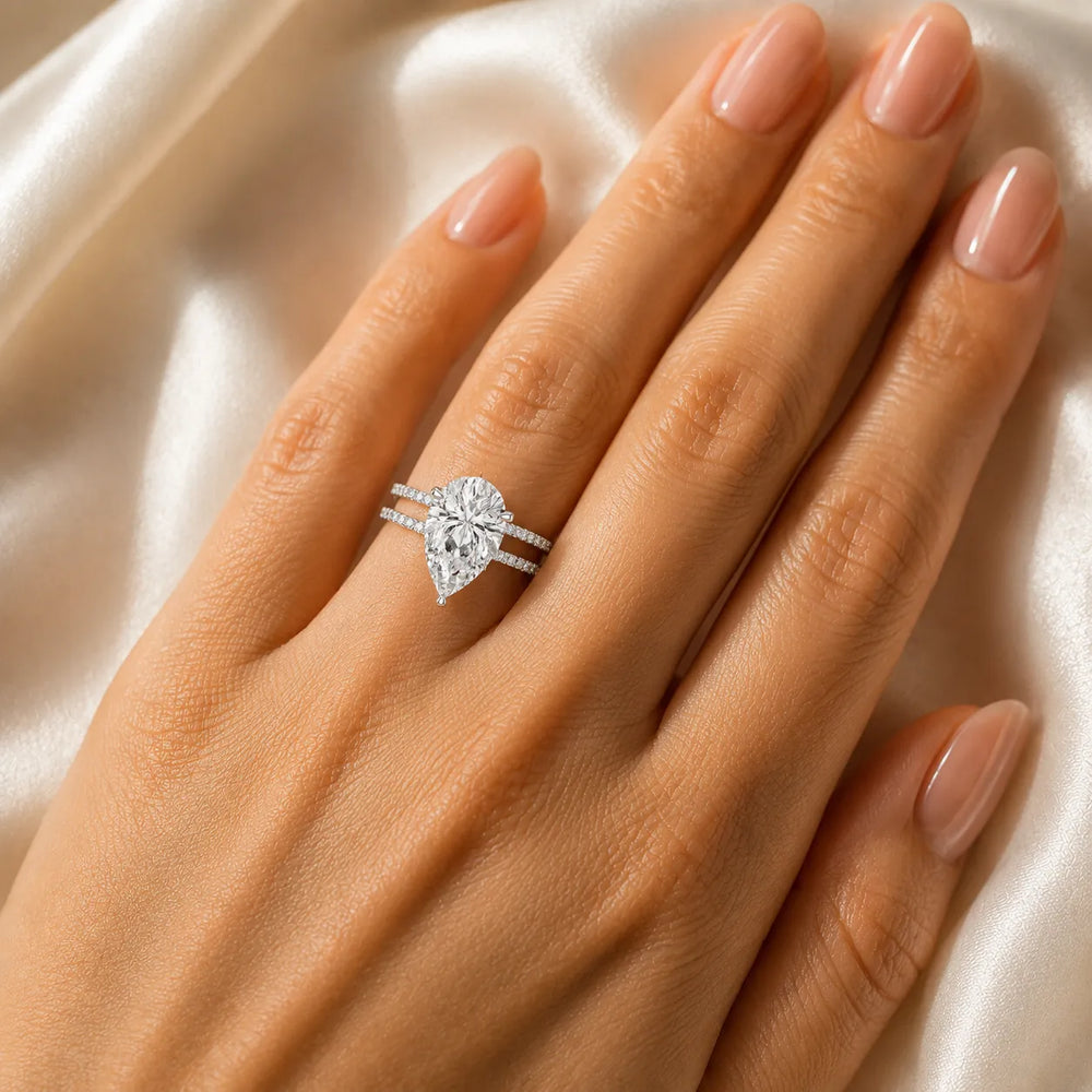 The Twin Halo Majesty Side Diamond Engagement Ring