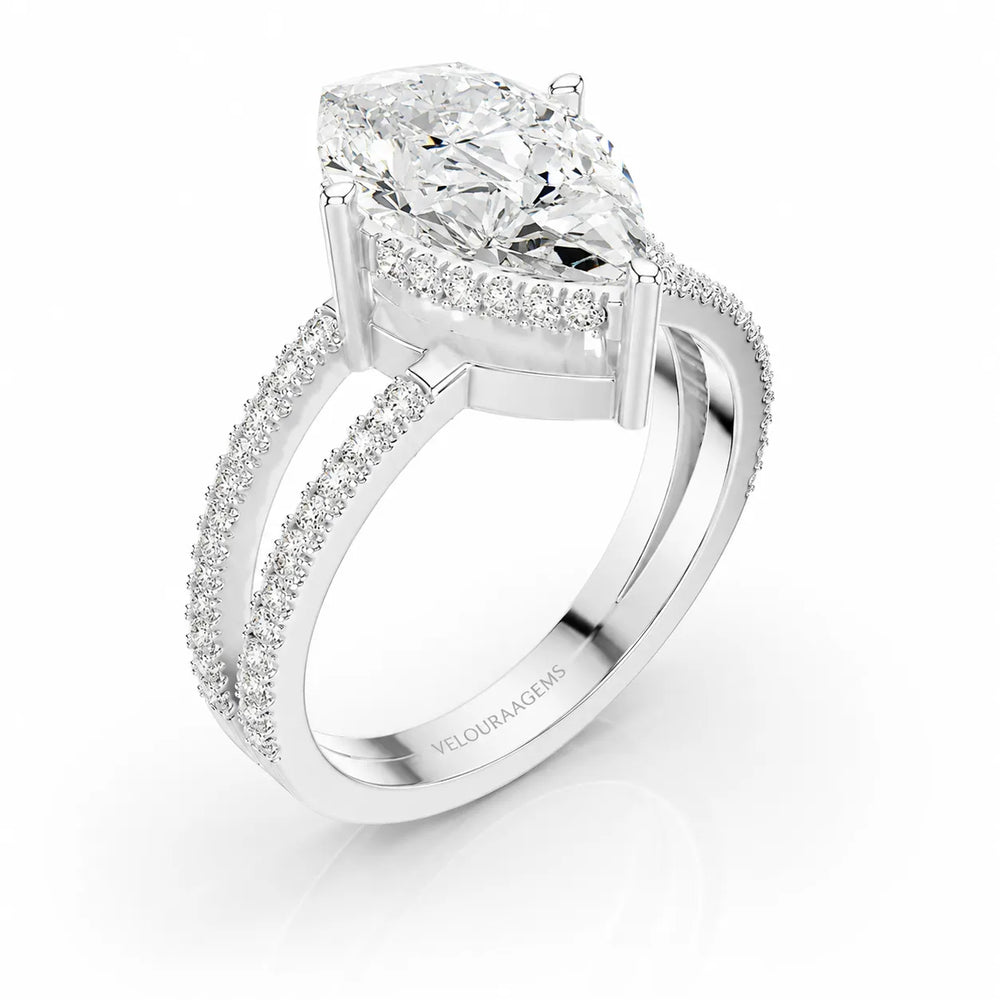 The Twin Halo Majesty Side Diamond Engagement Ring
