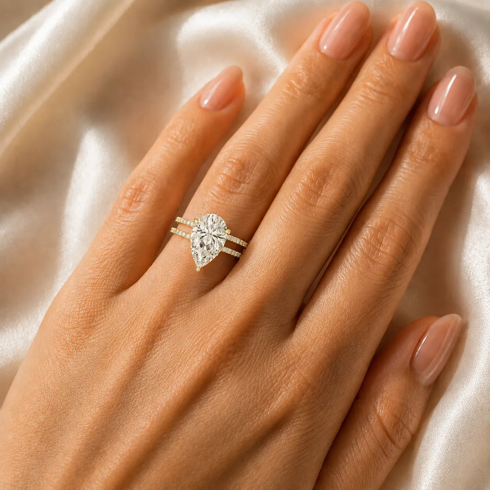 The Twin Halo Majesty Side Diamond Engagement Ring