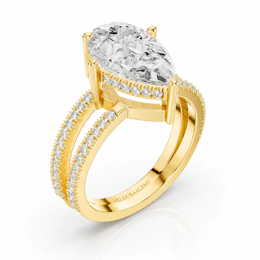 The Twin Halo Majesty Side Diamond Engagement Ring