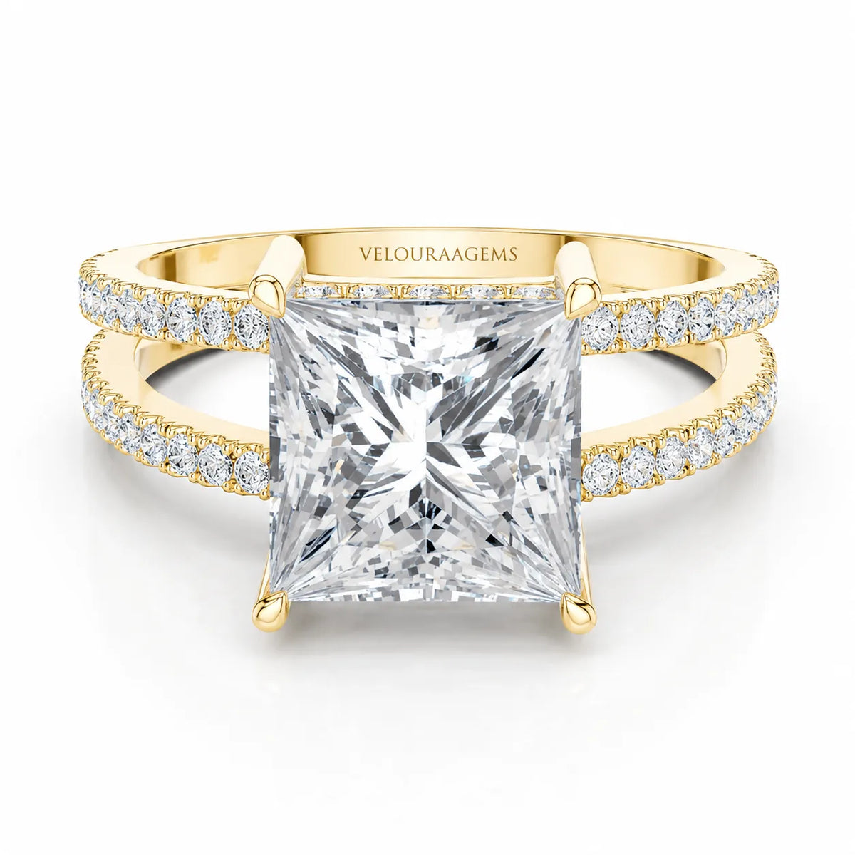 The Twin Halo Majesty Side Diamond Engagement Ring