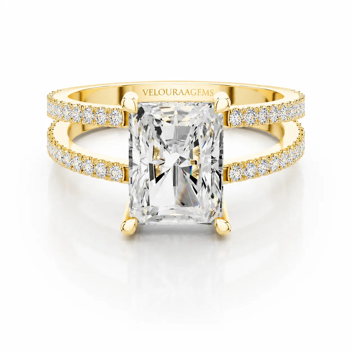 The Twin Halo Majesty Side Diamond Engagement Ring