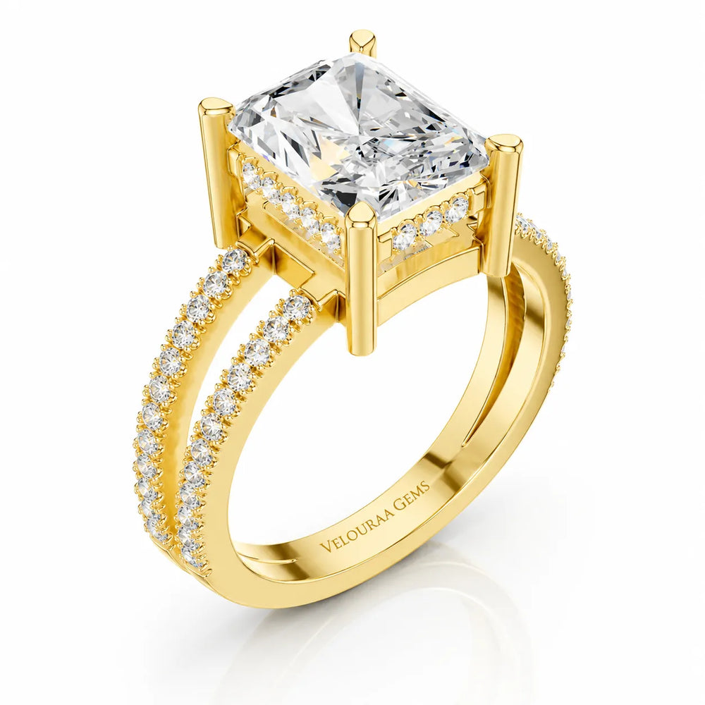 The Twin Halo Majesty Side Diamond Engagement Ring
