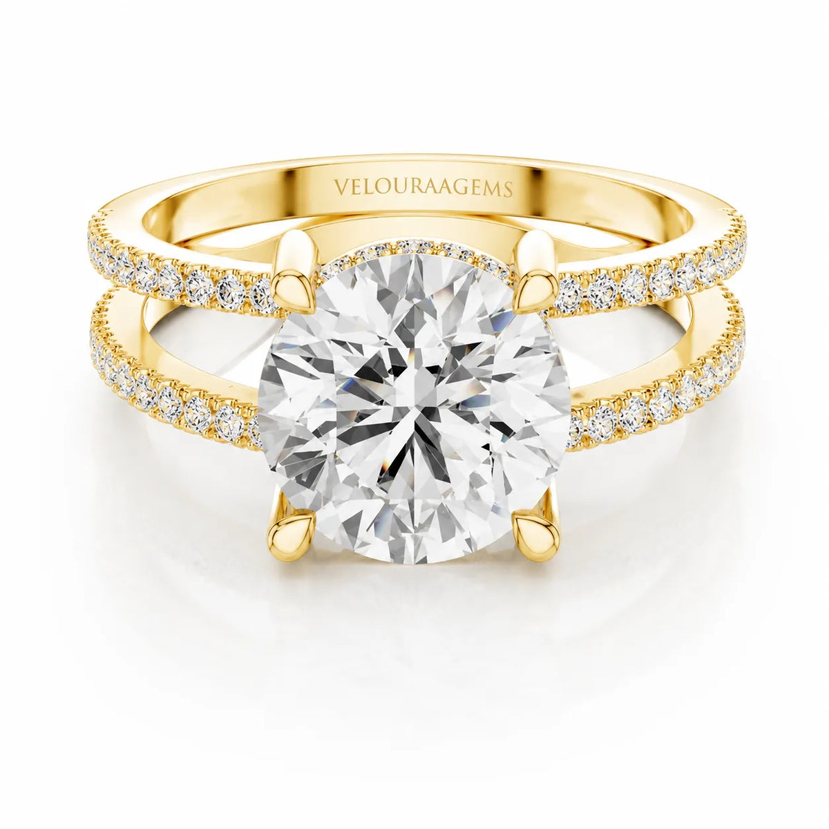 The Twin Halo Majesty Side Diamond Engagement Ring