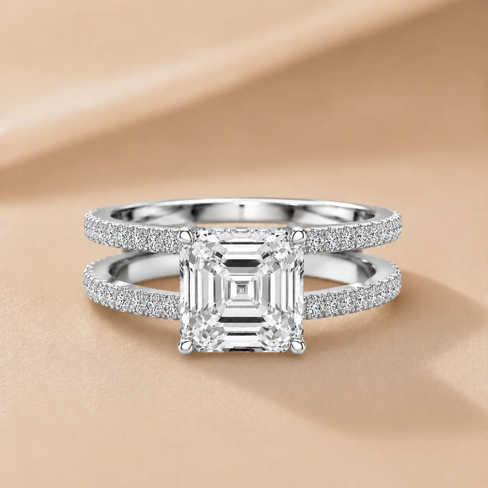 The Twin Halo Majesty Side Diamond Engagement Ring