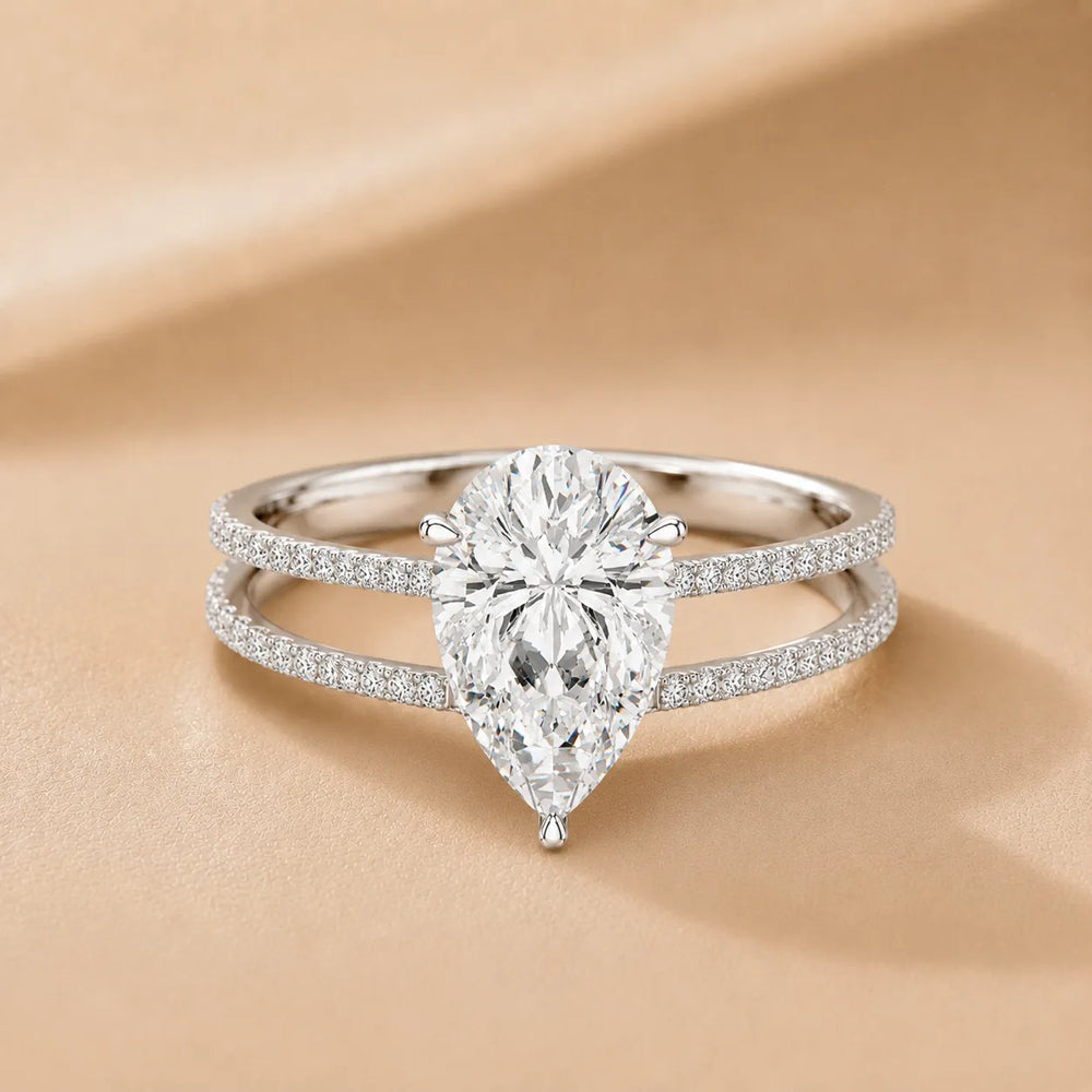The Twin Halo Majesty Side Diamond Engagement Ring
