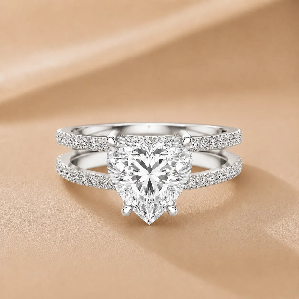 The Twin Halo Majesty Side Diamond Engagement Ring