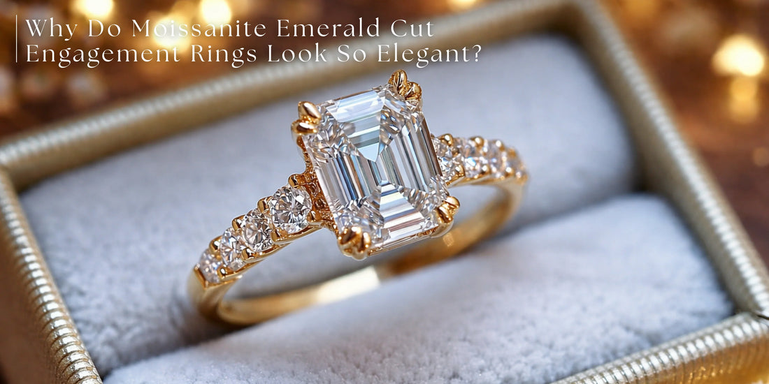 Moissanite Emerald Cut Engagement Rings