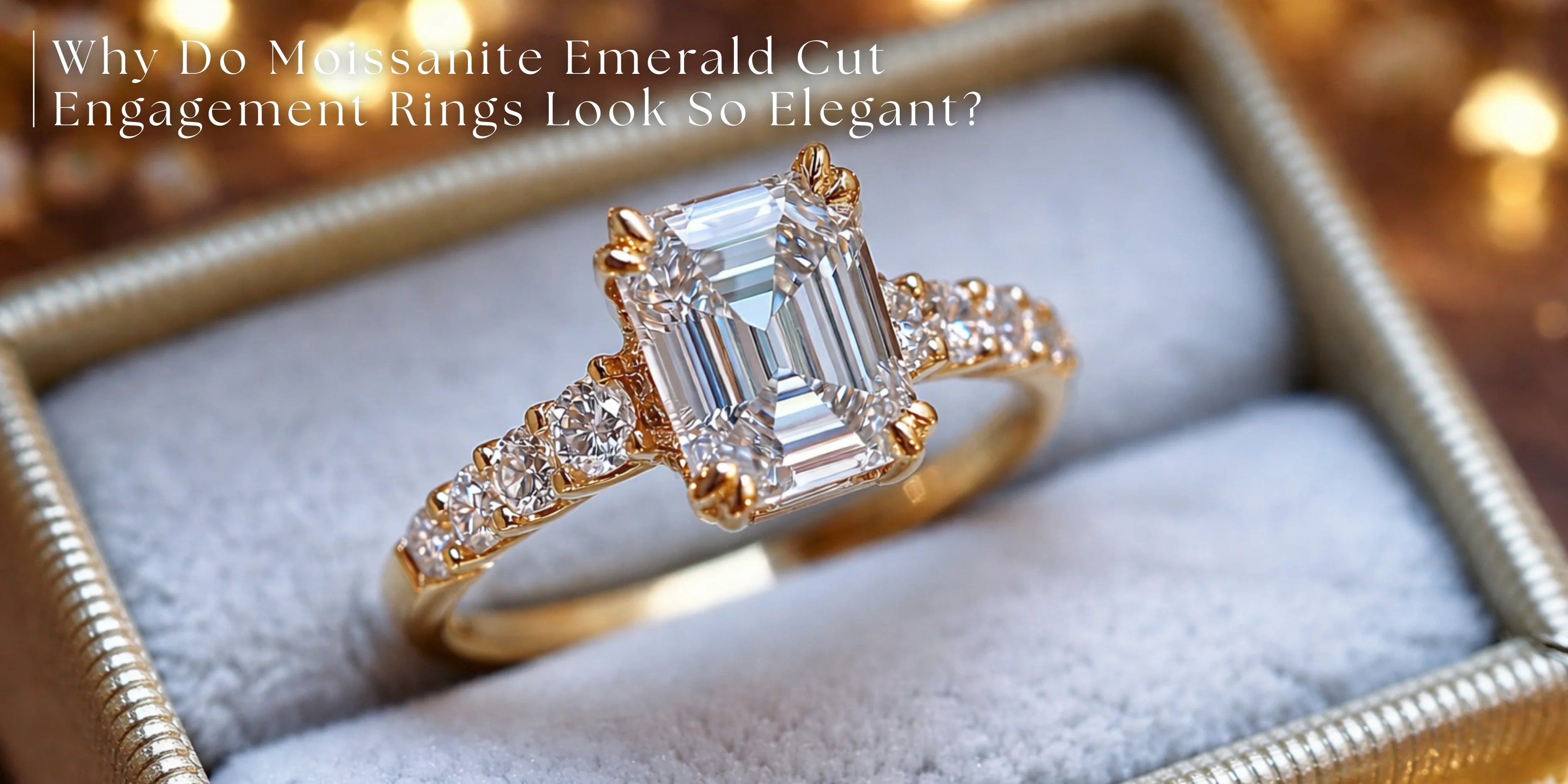 Moissanite Emerald Cut Engagement Rings