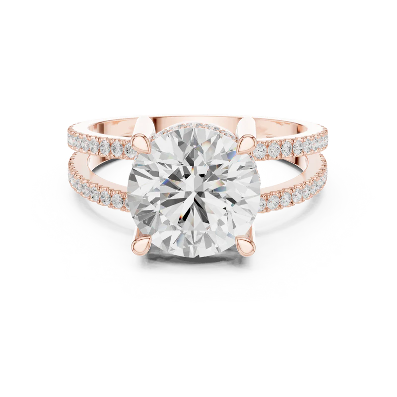 The Twin Halo Majesty Side Diamond Engagement Ring