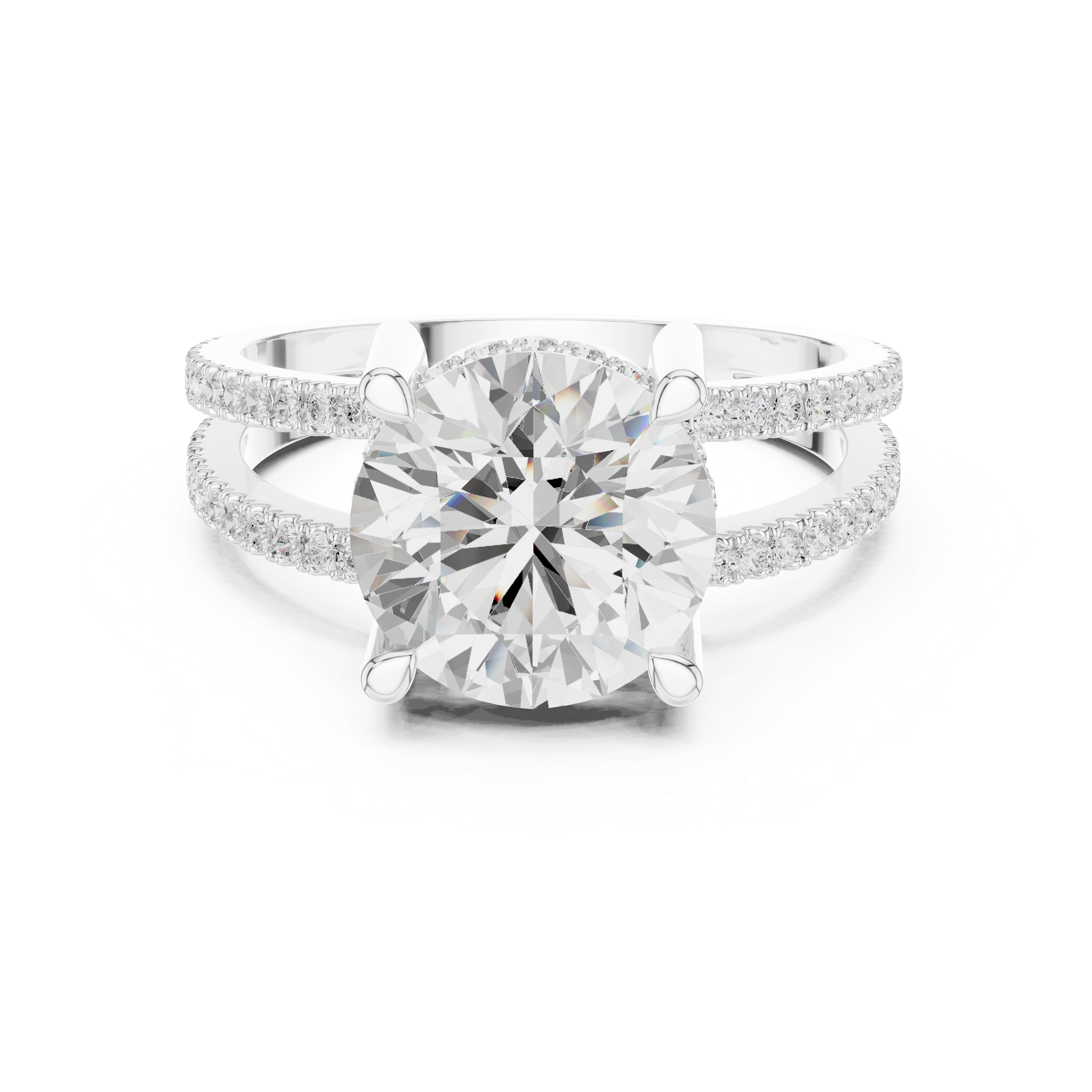 The Twin Halo Majesty Side Diamond Engagement Ring - Seraphine Jewels