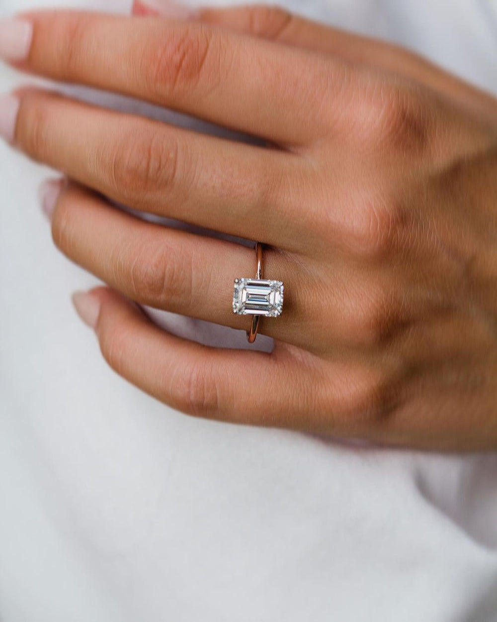 Emerald Cut Labgrown Engagement Ring