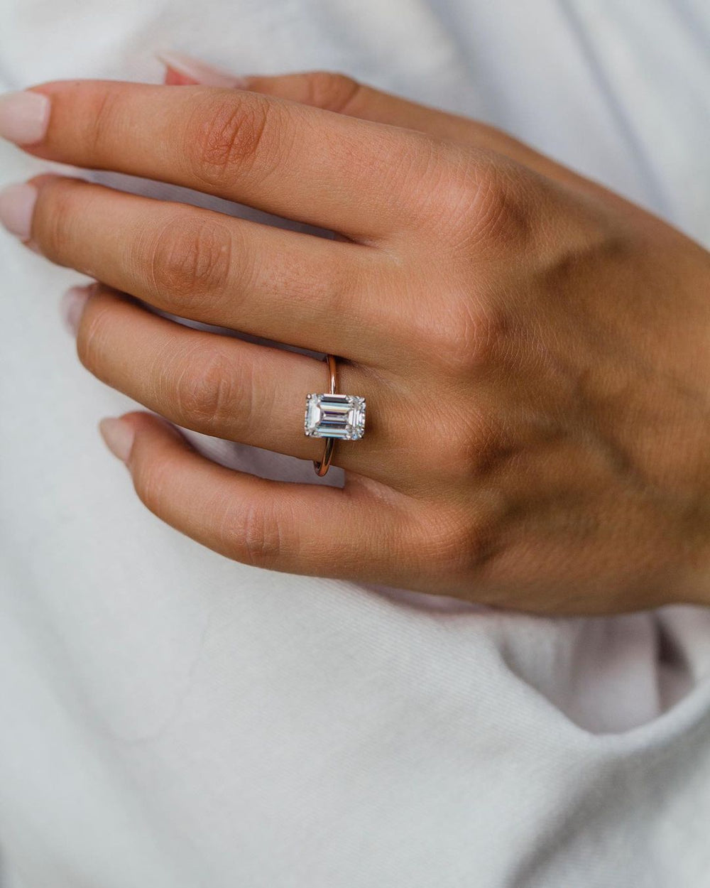 Emerald Cut Labgrown Engagement Ring
