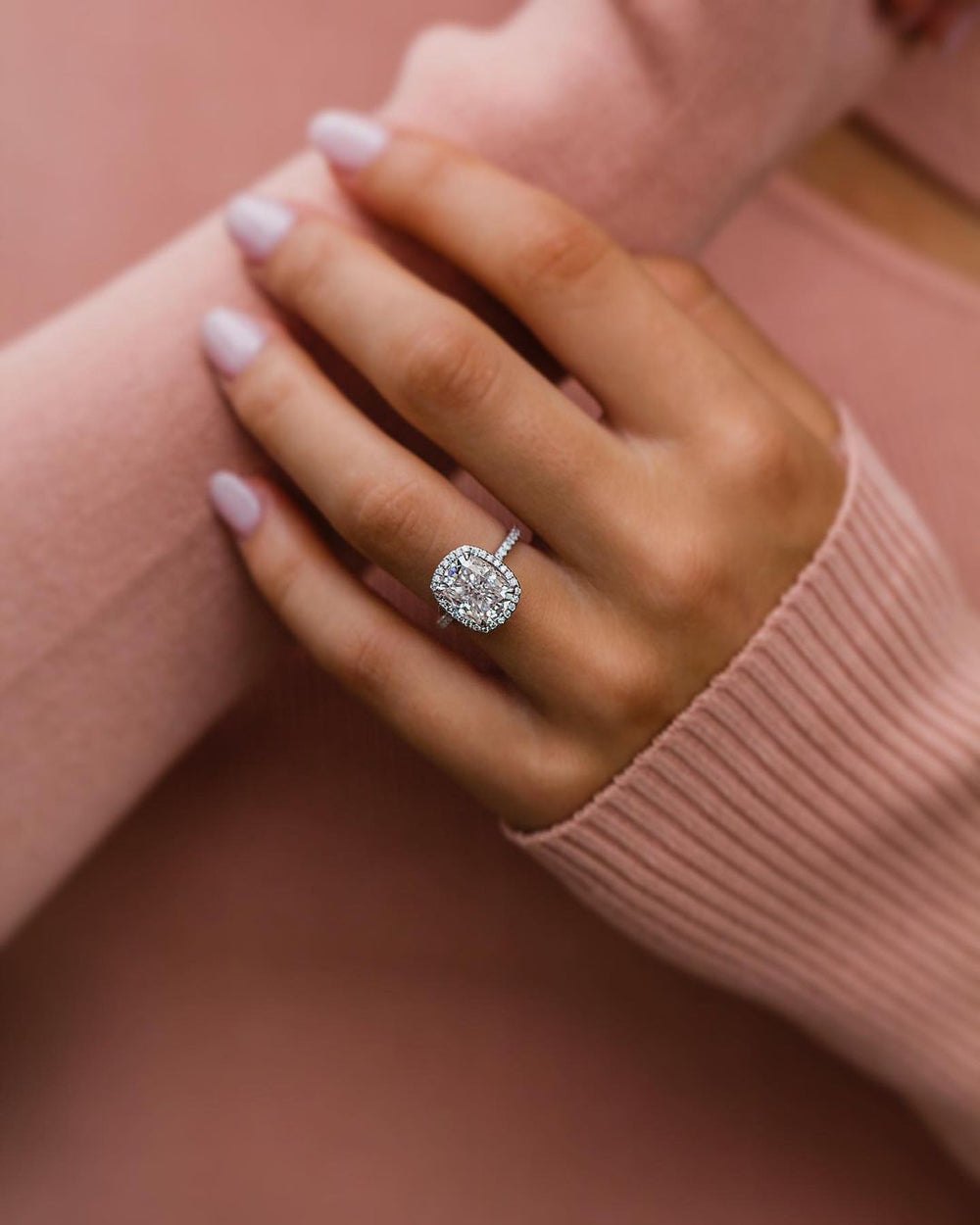 Cushion Cut Labgrown Engagement Ring