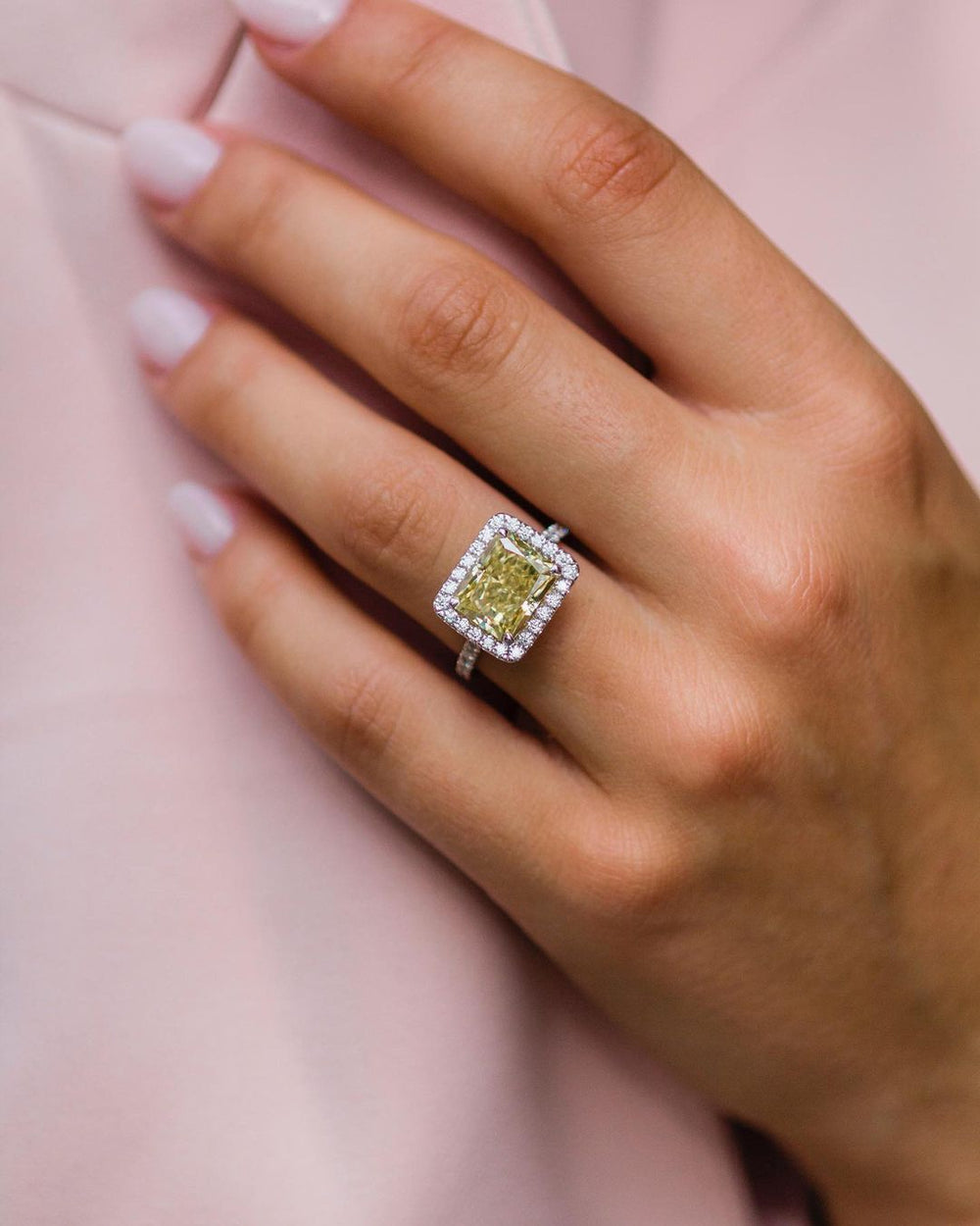 Canary Yellow Radiant Cut Labgrown Ring