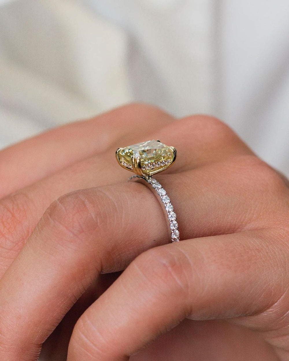 Canary Yellow Radiant Cut Labgrown Engagement Ring