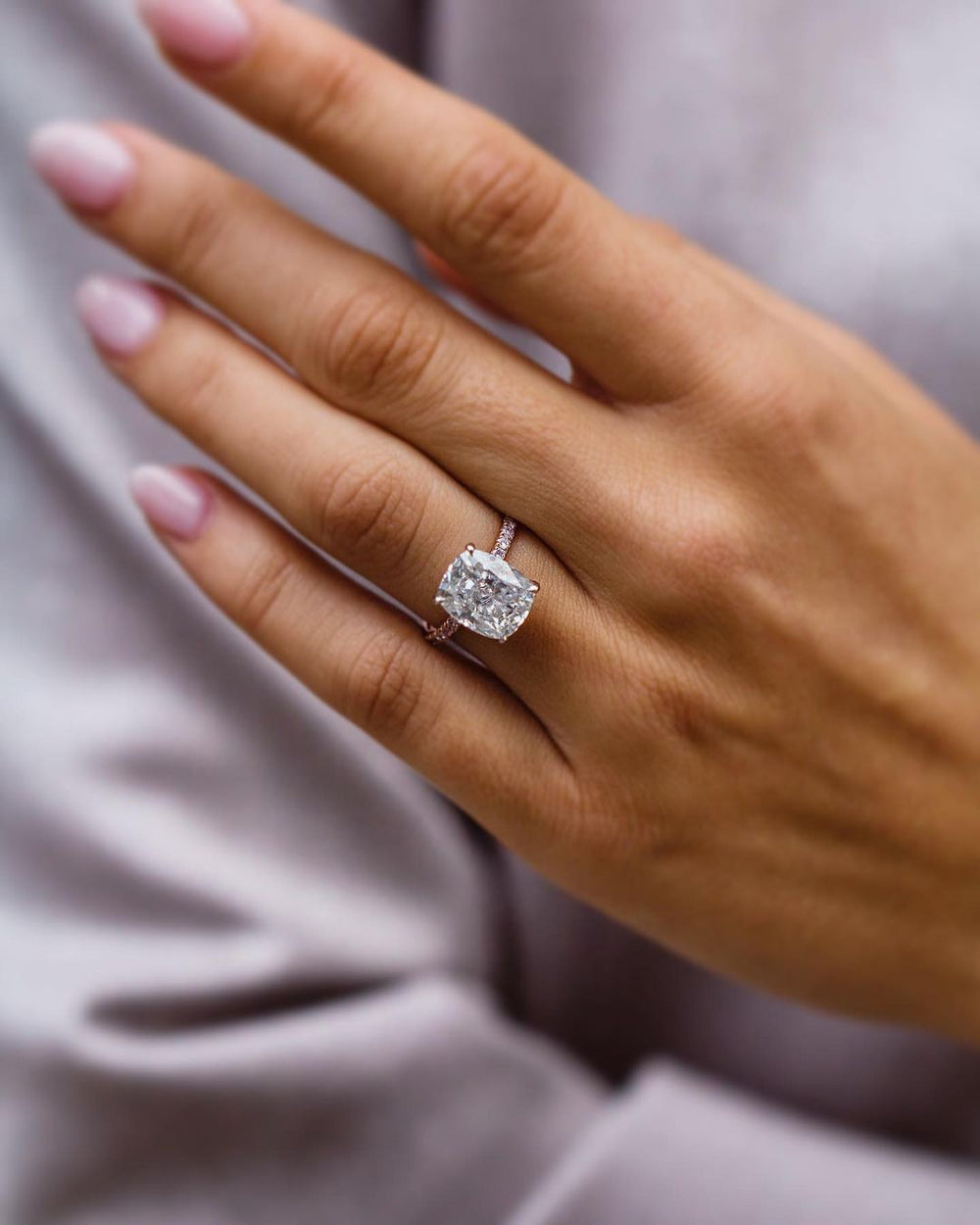 Cushion Cut Labgrown Engagement Ring
