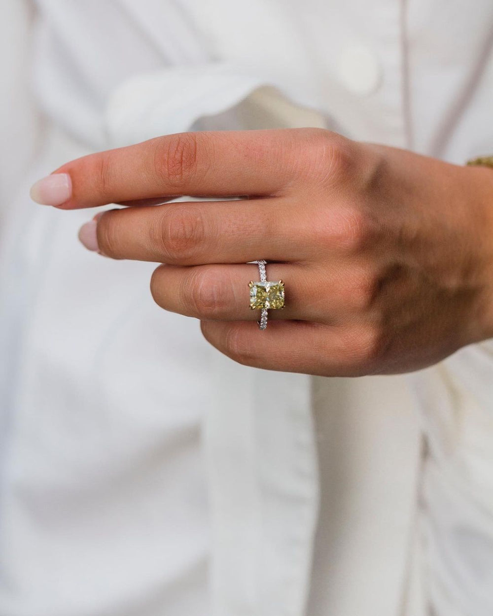 Canary Yellow Radiant Cut Labgrown Engagement Ring