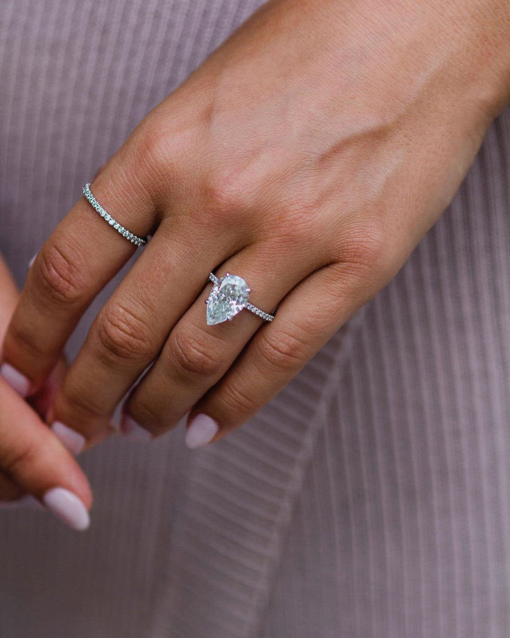 Pear Cut Labgrown Engagement Ring