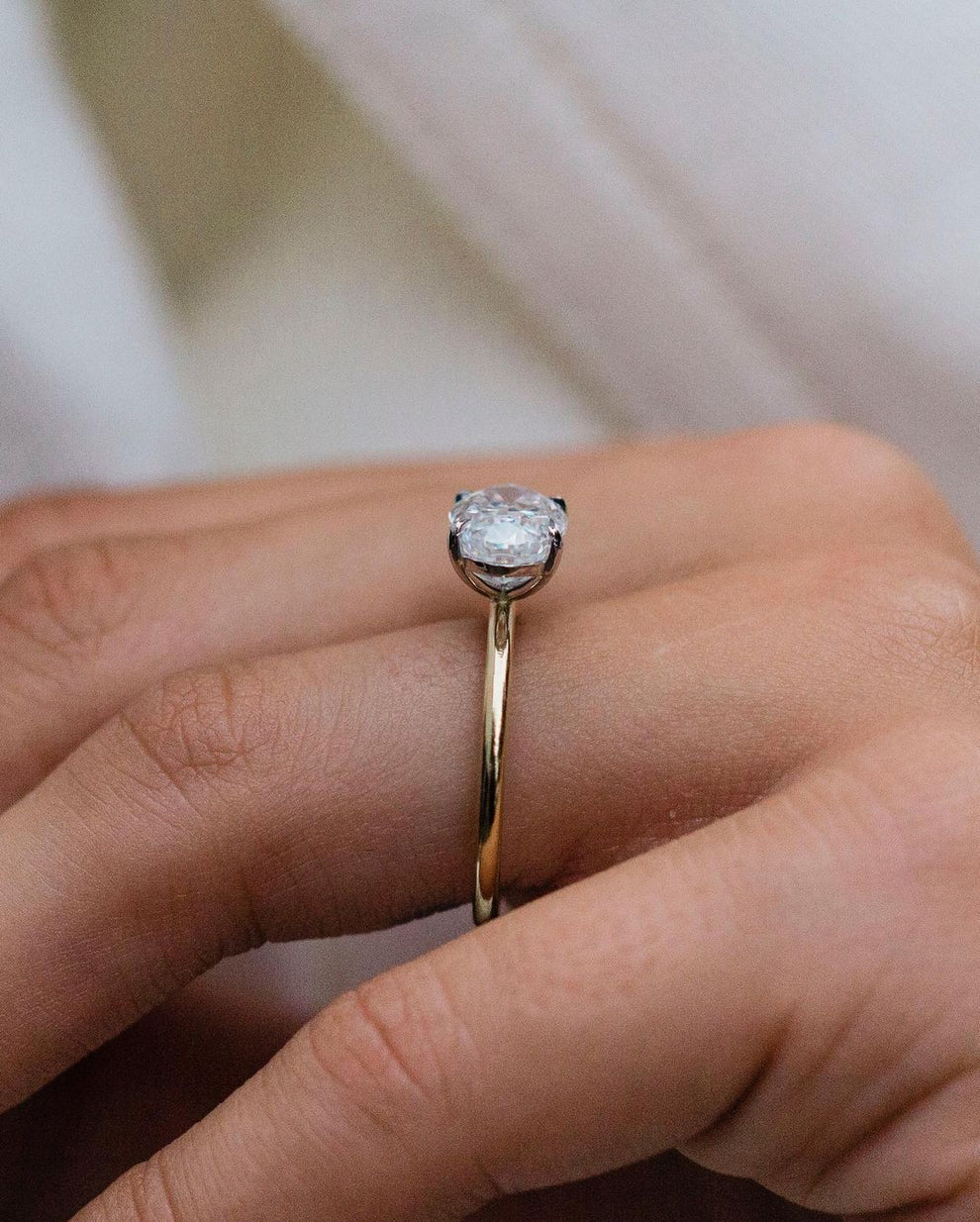 3 Ct Oval Cut Lab Grown Diamond Engagement Ring | IGI Certified