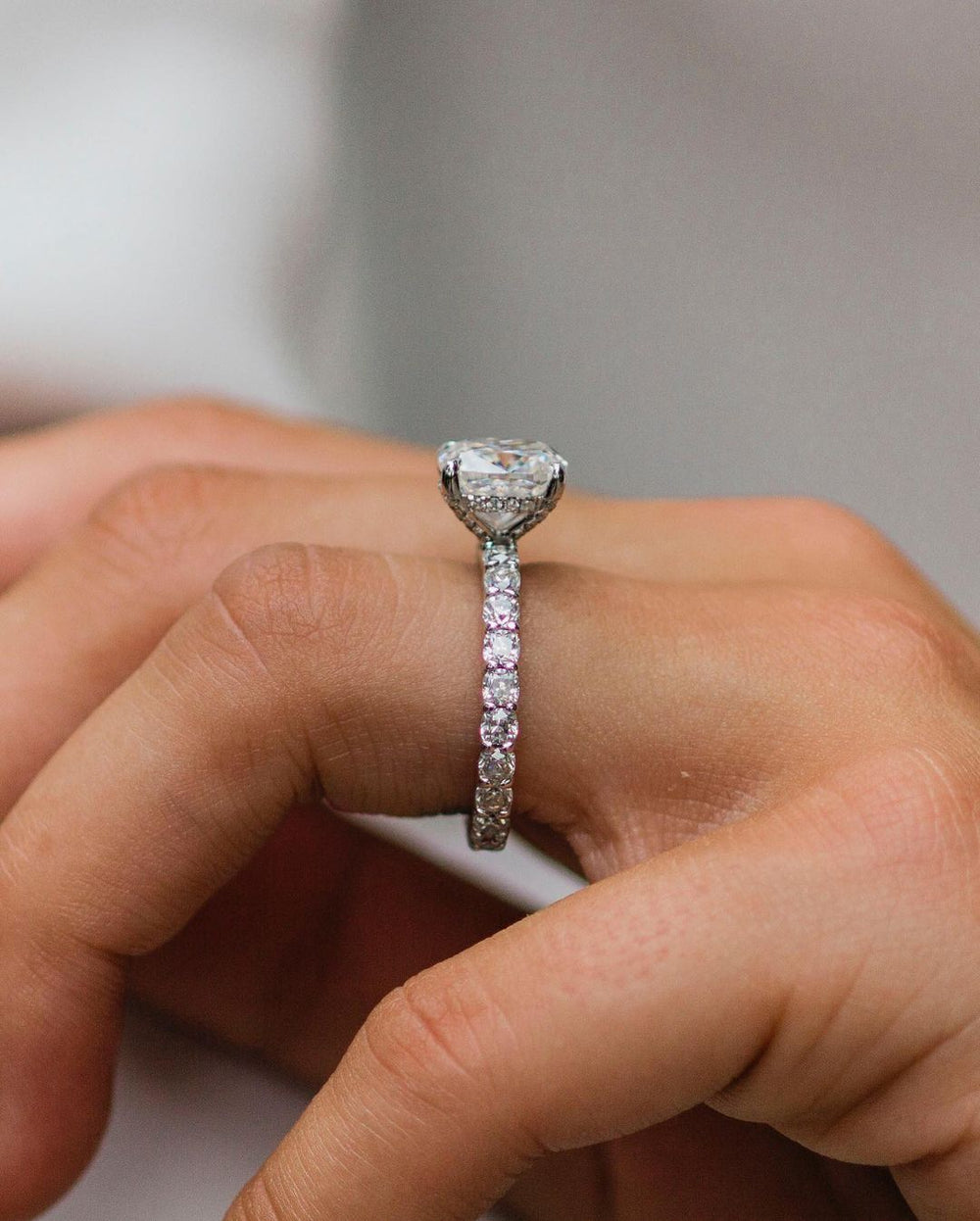 Cushion Cut Labgrown Engagement Ring