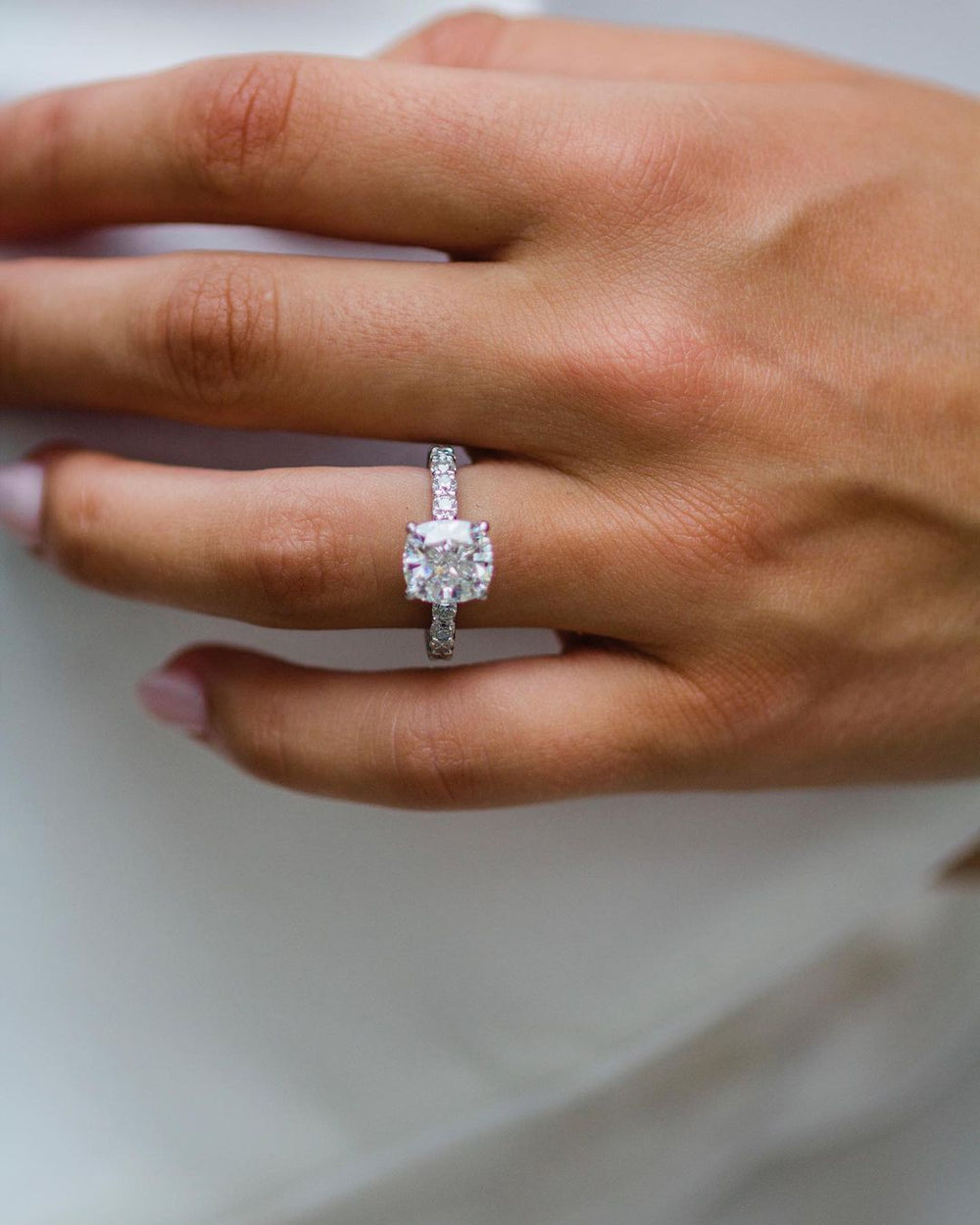 Cushion Cut Labgrown Engagement Ring