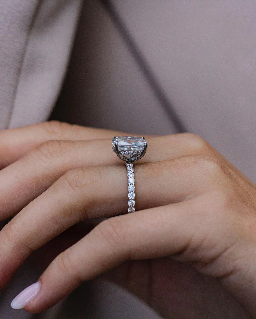 5 Ct Cushion Cut Lab Grown Diamond Engagement Rings