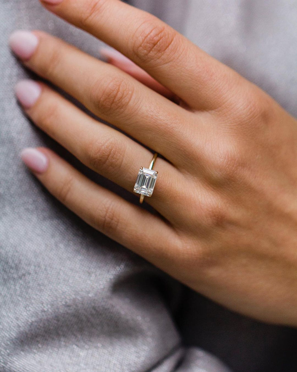 Emerald Cut Labgrown Engagement Ring