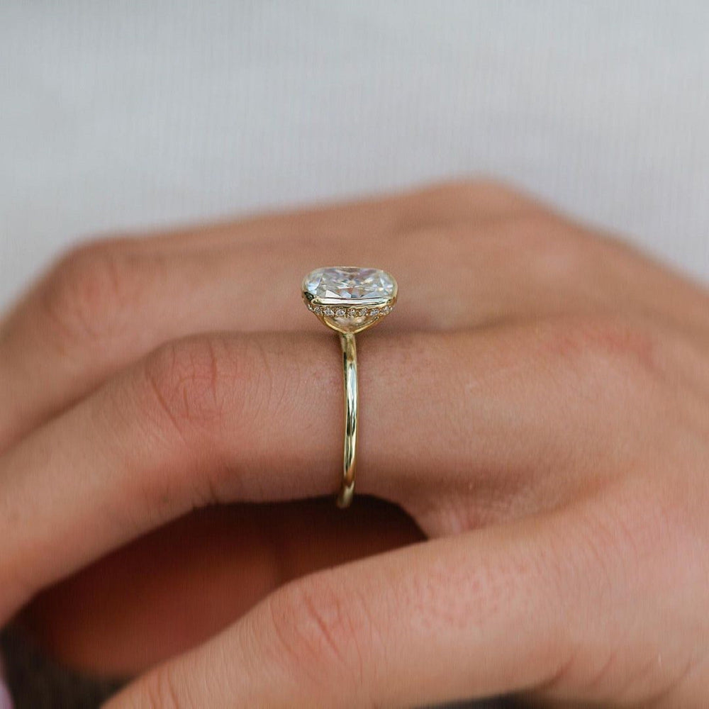 Bezel Set Cushion Cut Labgrown Ring