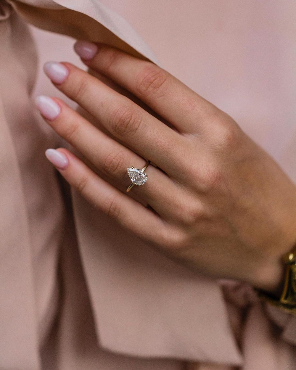 Pear Cut Labgrown Engagement Ring