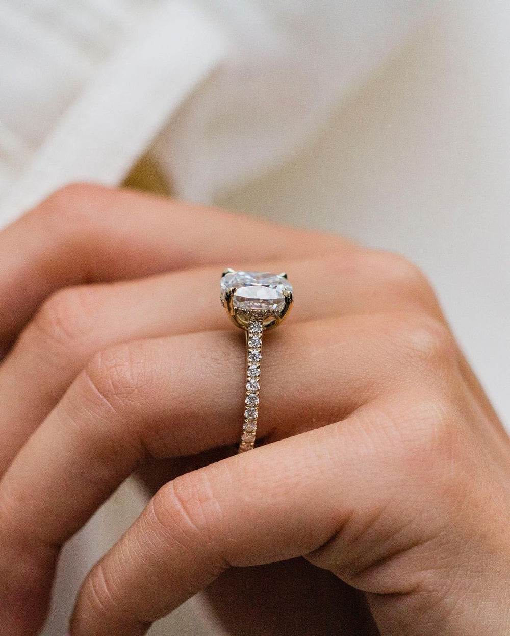 Cushion Cut Labgrown Engagement Ring