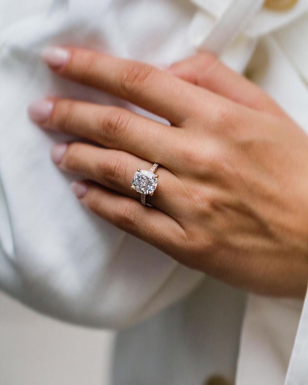 Cushion Cut Labgrown Engagement Ring