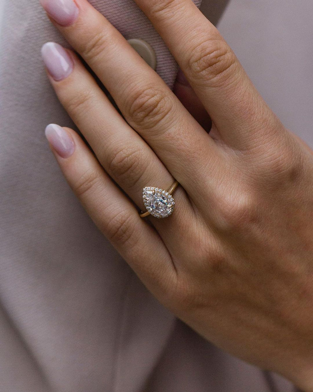 Elongated Pear Cut Labgrown Ring