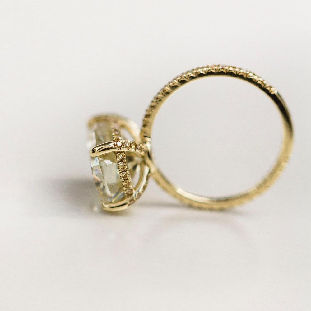 Canary Yellow Cushion Cut Labgrown Engagement Ring