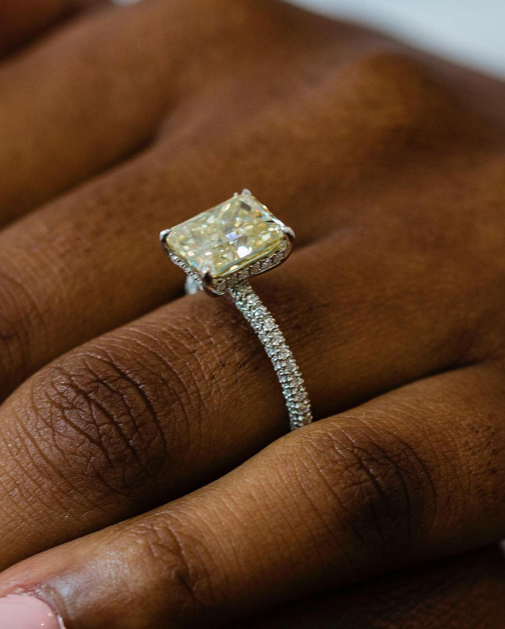 Canary Yellow Radiant Cut Labgrown Engagement Ring