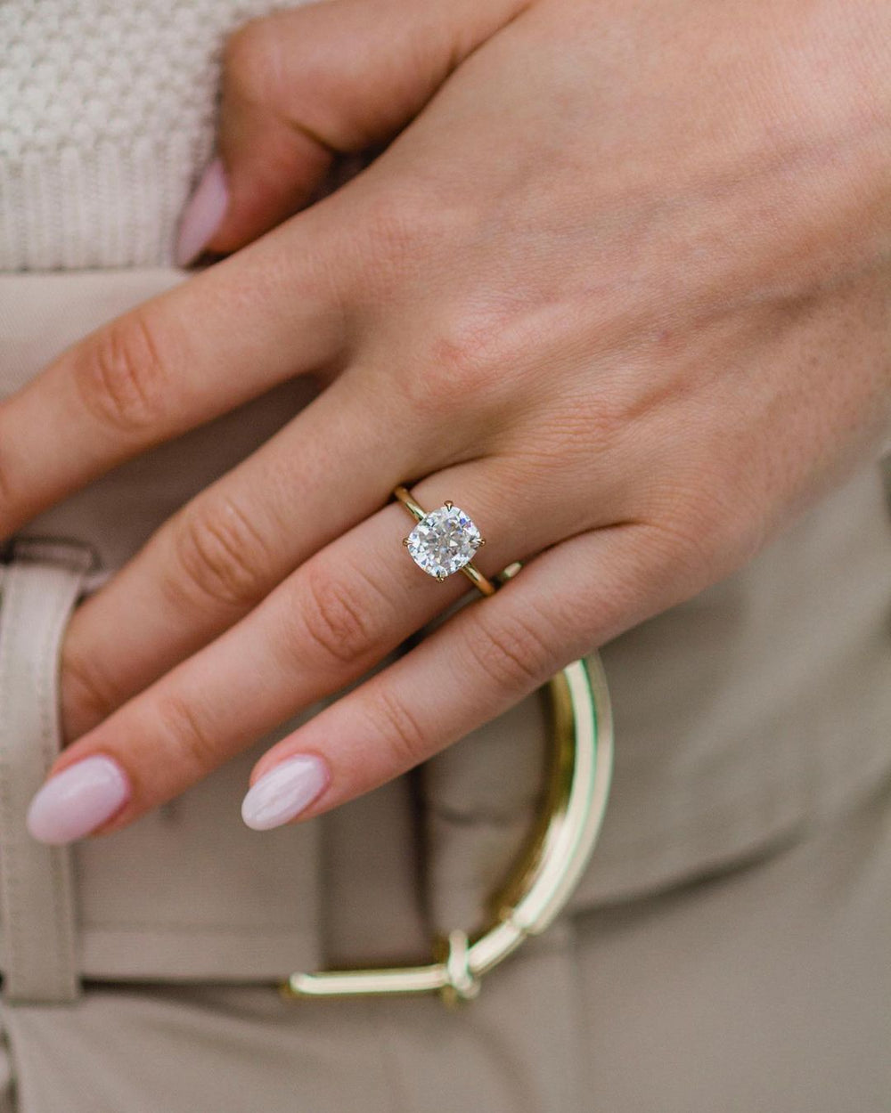 Cushion Cut Labgrown Engagement Ring