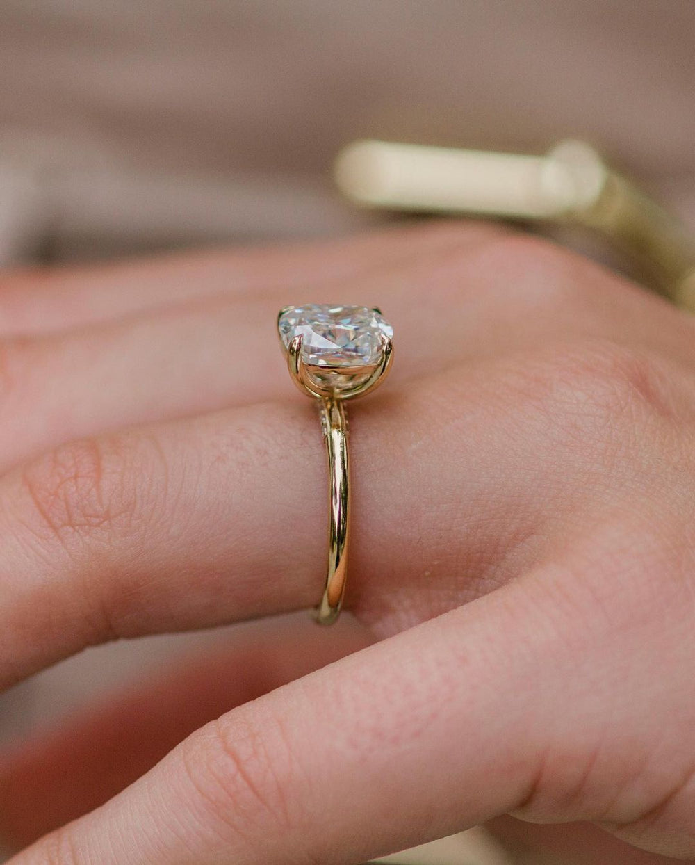 Cushion Cut Labgrown Engagement Ring