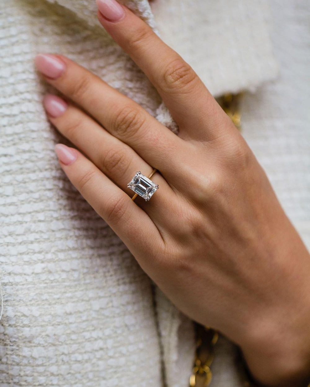 Emerald Cut Labgrown Engagement Ring