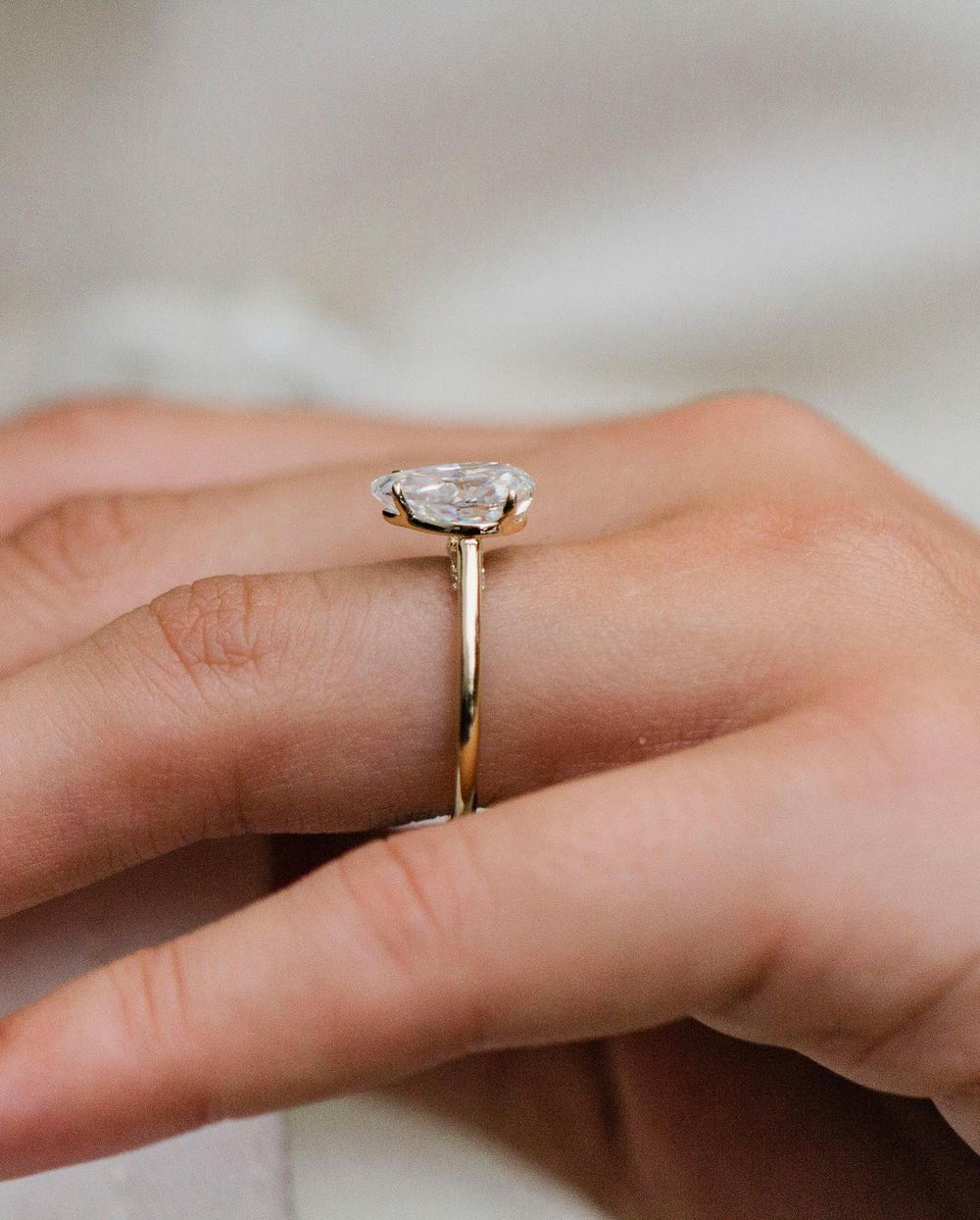 Pear Cut Labgrown Engagement Ring