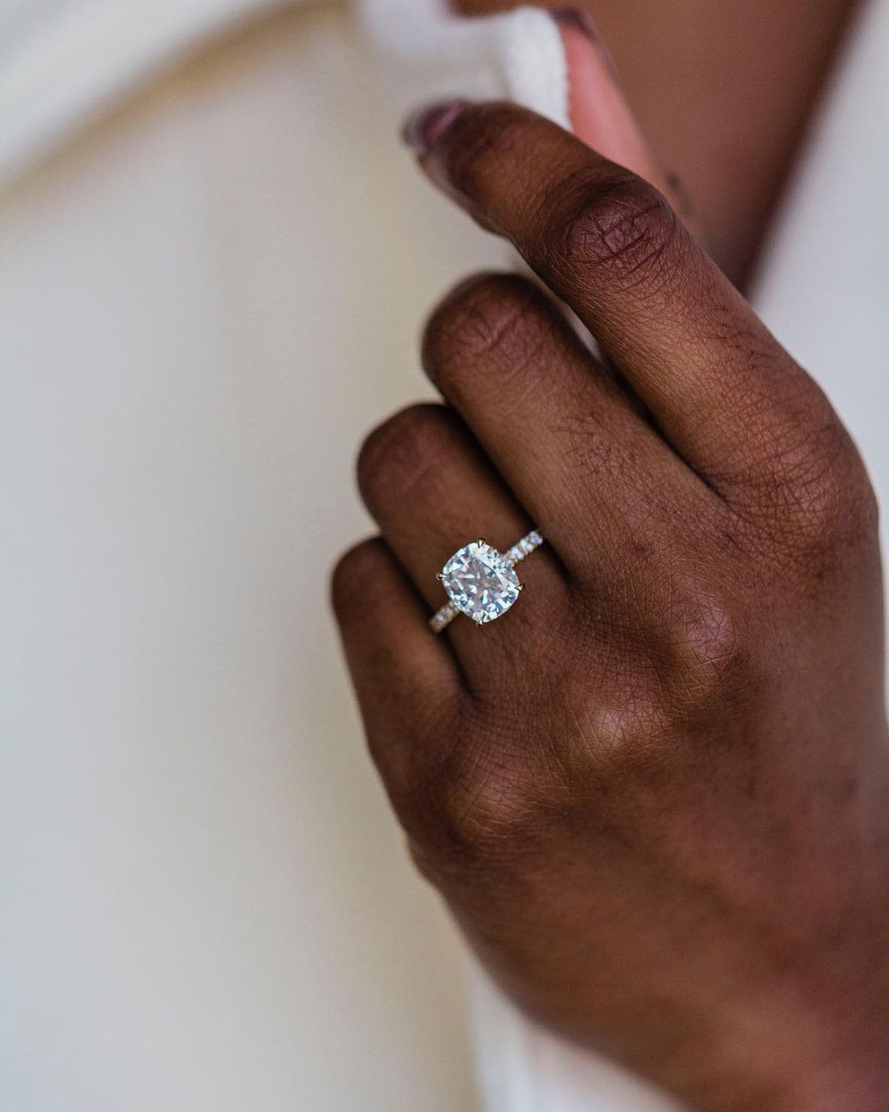 Cushion Cut Labgrown Engagement Ring