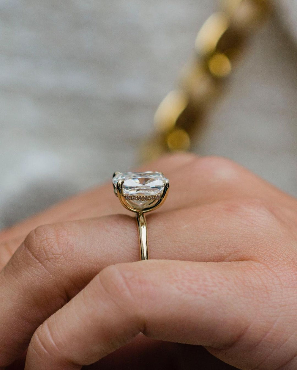 Cushion Cut Labgrown Engagement Ring