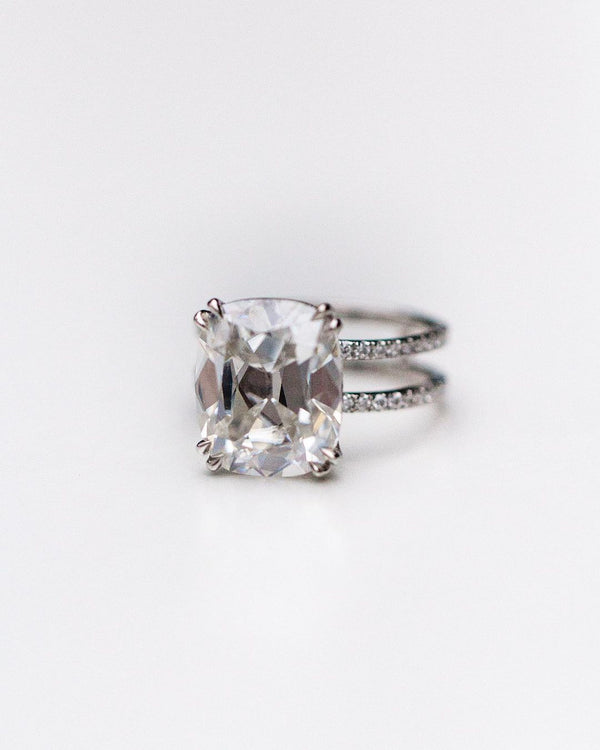 Old Mine Cushion Cut Labgrown Ring