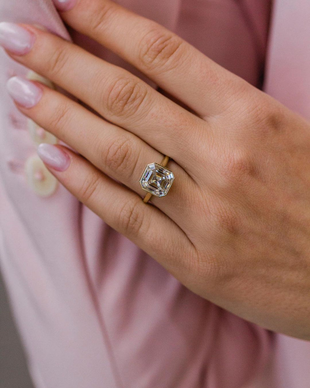 Old Mine Asscher Cut Labgrown Ring
