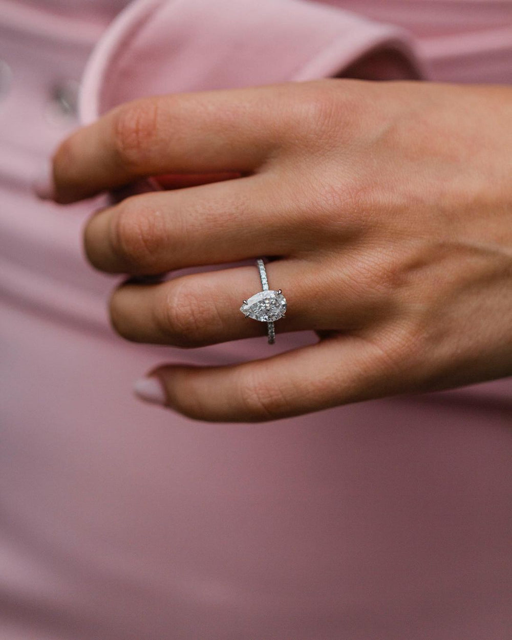 Pear Cut Labgrown Engagement Ring
